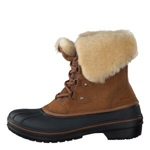 CROCS AllCast II Luxe Snow Boots with shearling at the collar